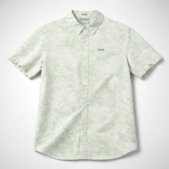 Columbia Men’s Short Sleeve Hawaiian Shirt – Tropical Print - Picture 2 of 8